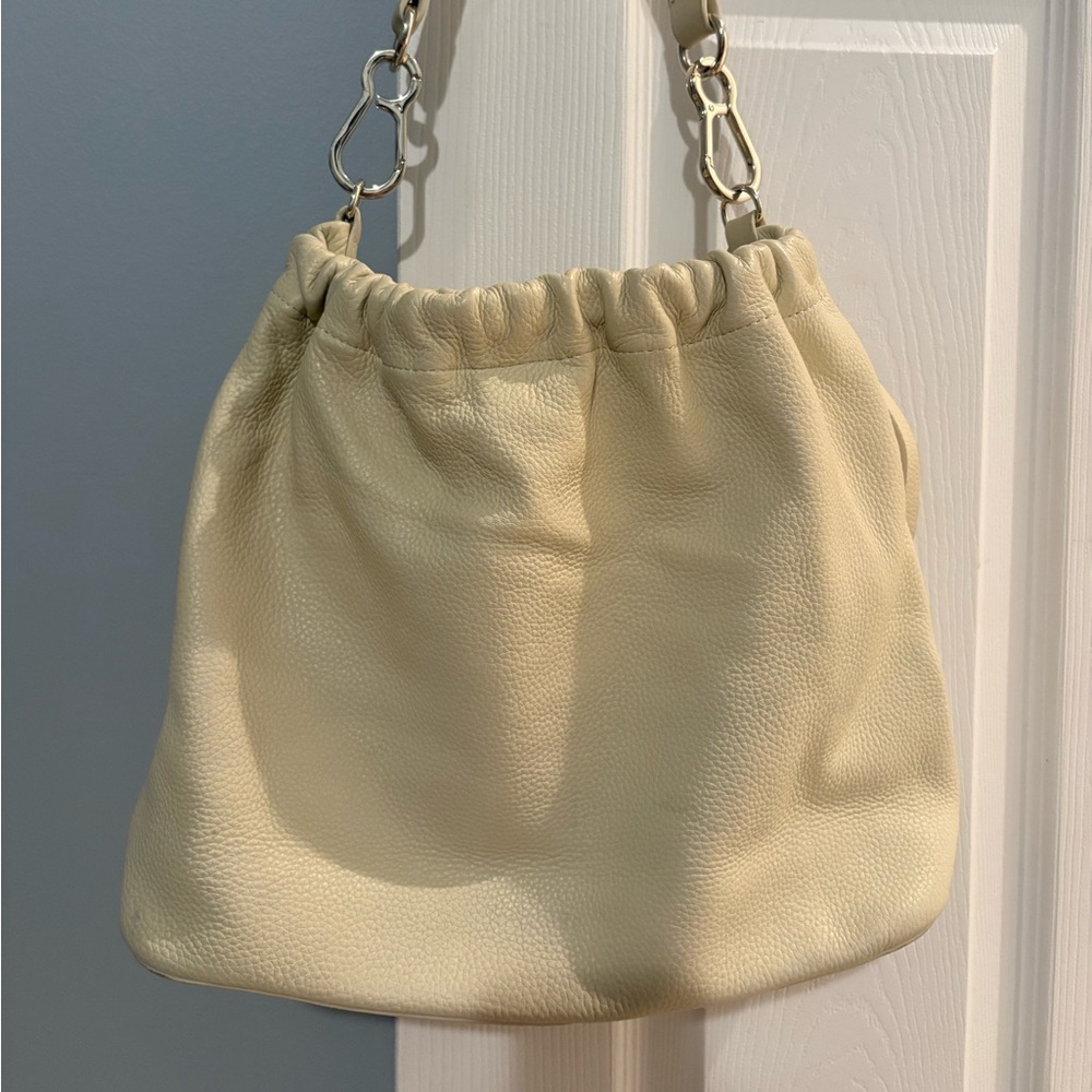 Vince Camuto Cream Leather Shoulder Bag